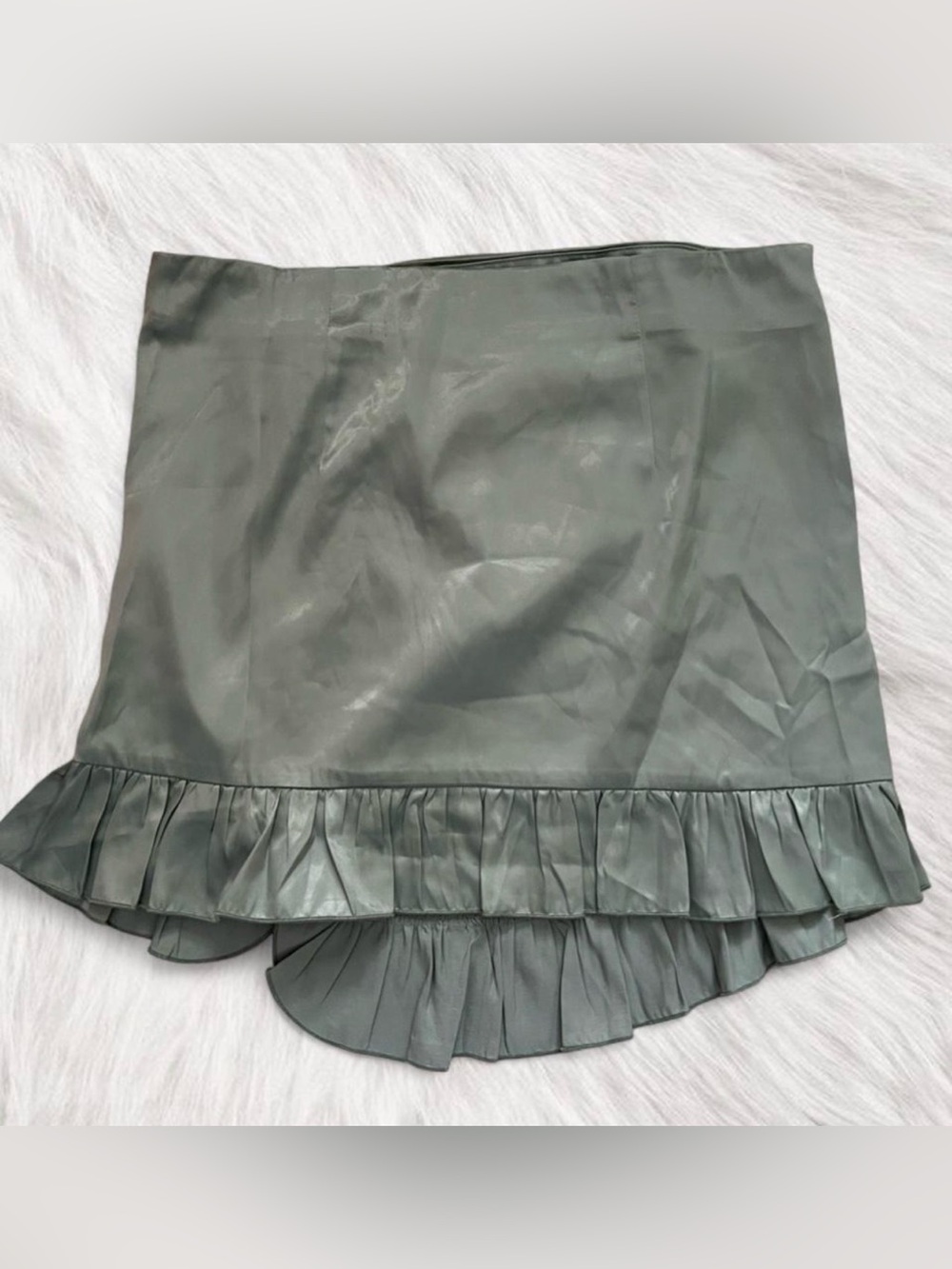 PLT Sage Green Satin Mini Skirt - Picture 5 of 5